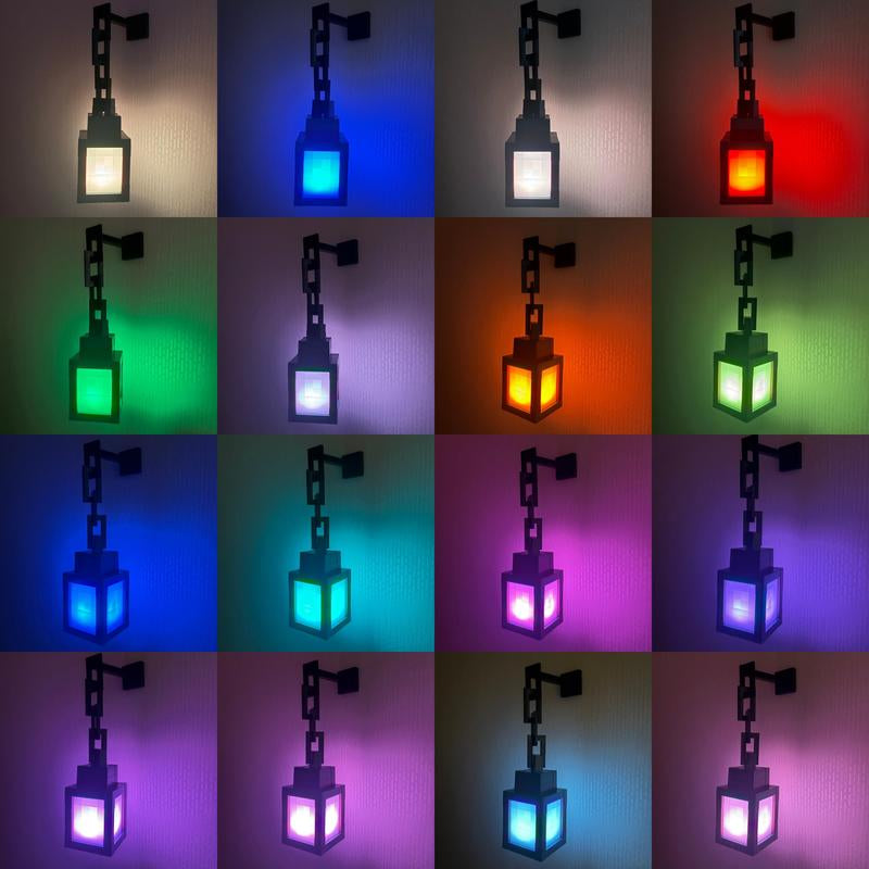 Lantern Night Light - 16-Color Wall-Mounted Ambient Night Light Strip with Remote Control - Wall-Mounted Table Lamp, Role-Playing Theme Bedside Lamp, Halloween, Christmas Room Decorative Light